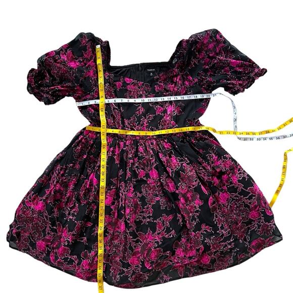 Torrid 16 Dress Retro Cocktail Plus Semi Formal Velvet Burnout Babydoll Dress - Picture 13 of 17